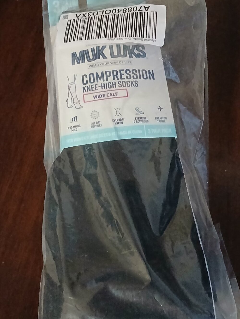 Muk Luks Set of 3 Knee High Nylon Compression Socks